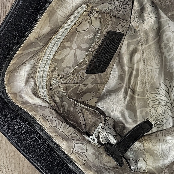 Brighton Morrison Black Leather Crossbody Shoulder Bag Tote Handbag Rare - Picture 11 of 13